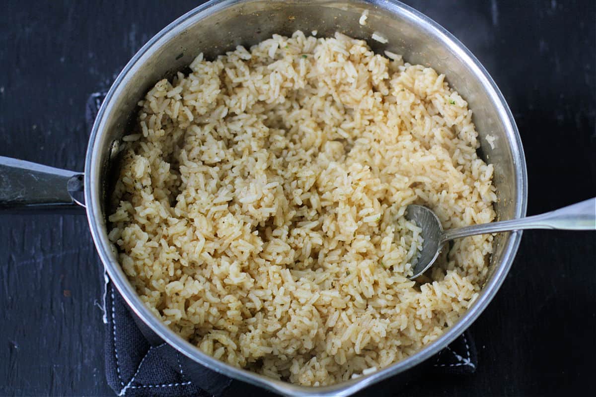 seasoned rice with spices