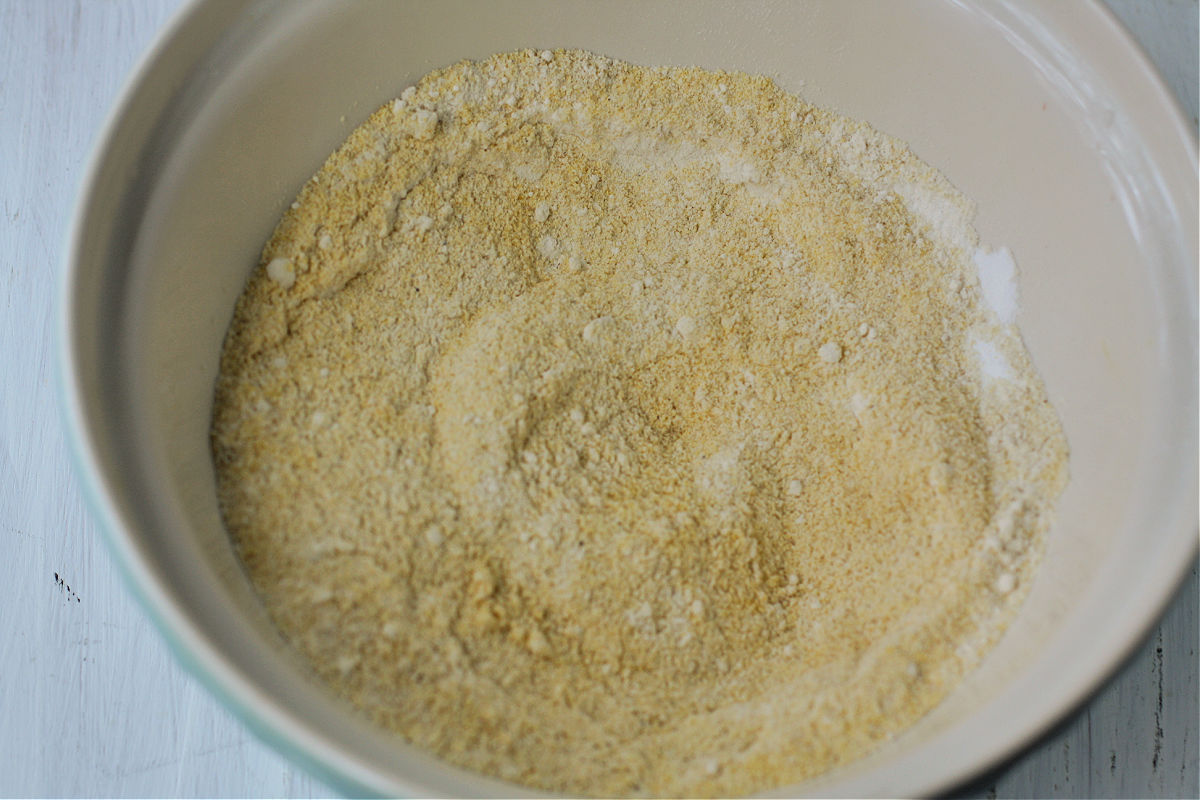 cornbread mix in a bowl