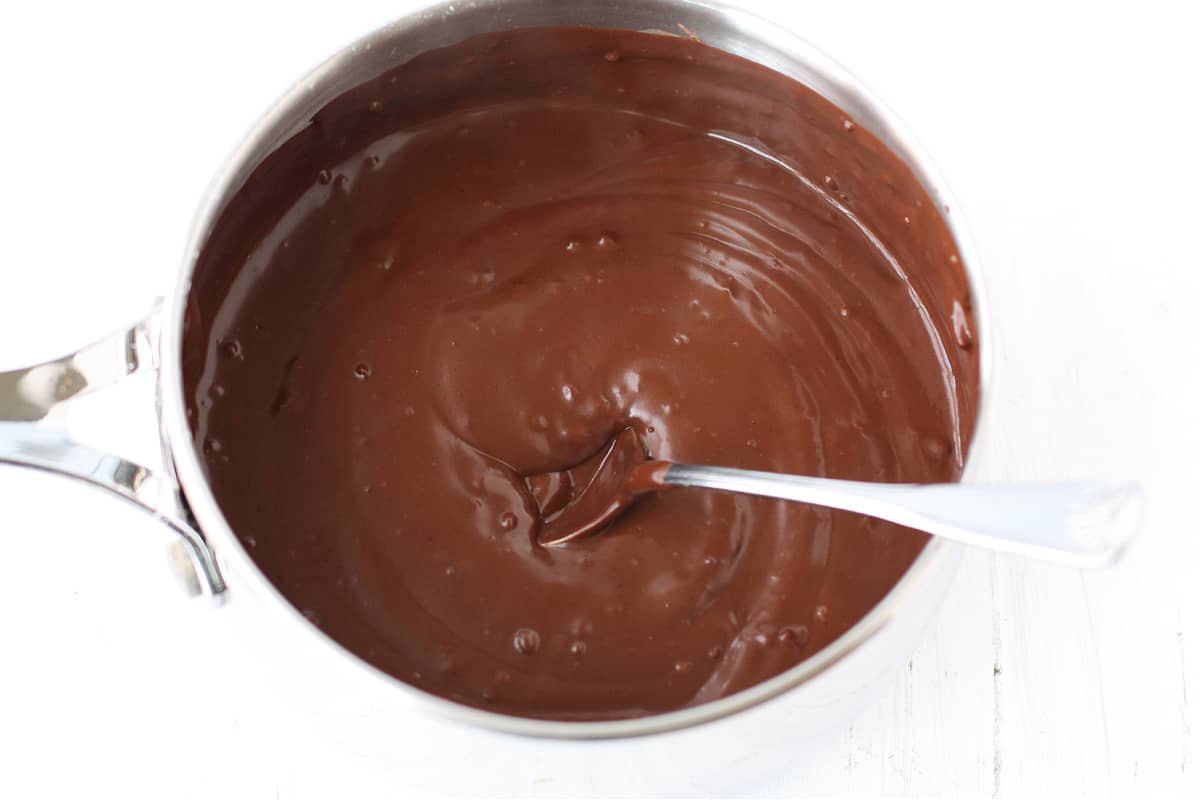 dairy free chocolate pudding in a pot