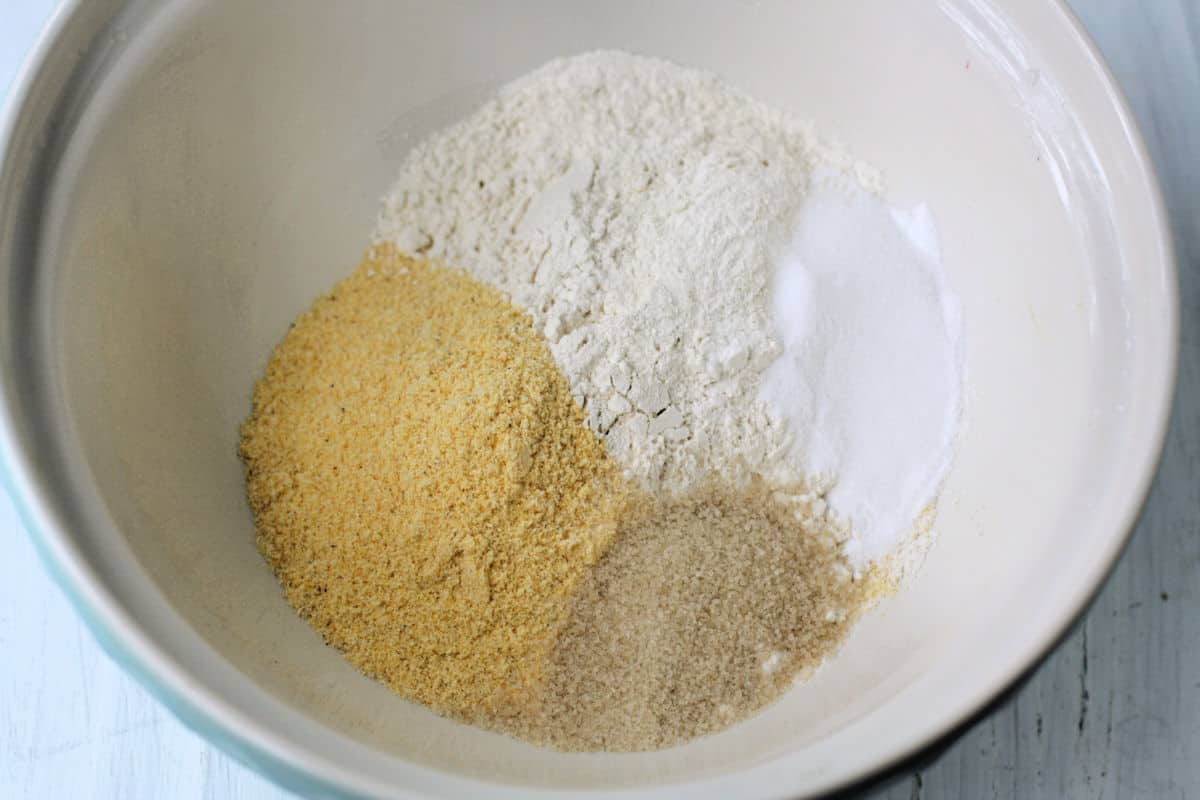 dry ingredients for vegan cornbread