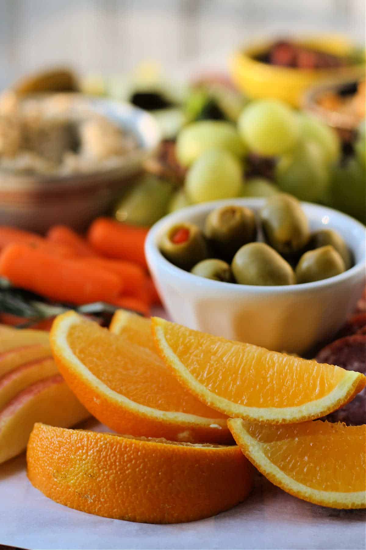 oranges and other charcuterie ingredients