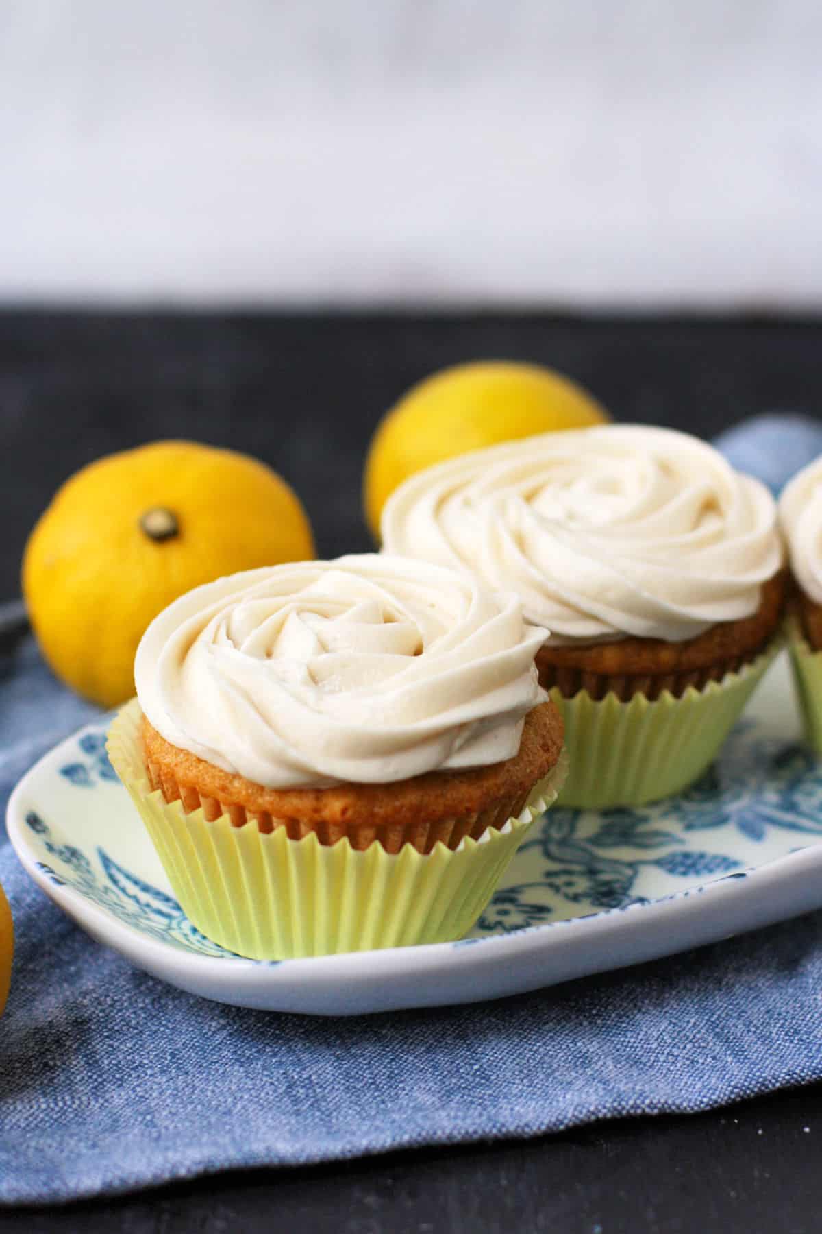 dairy free lemon flavored cupcakes