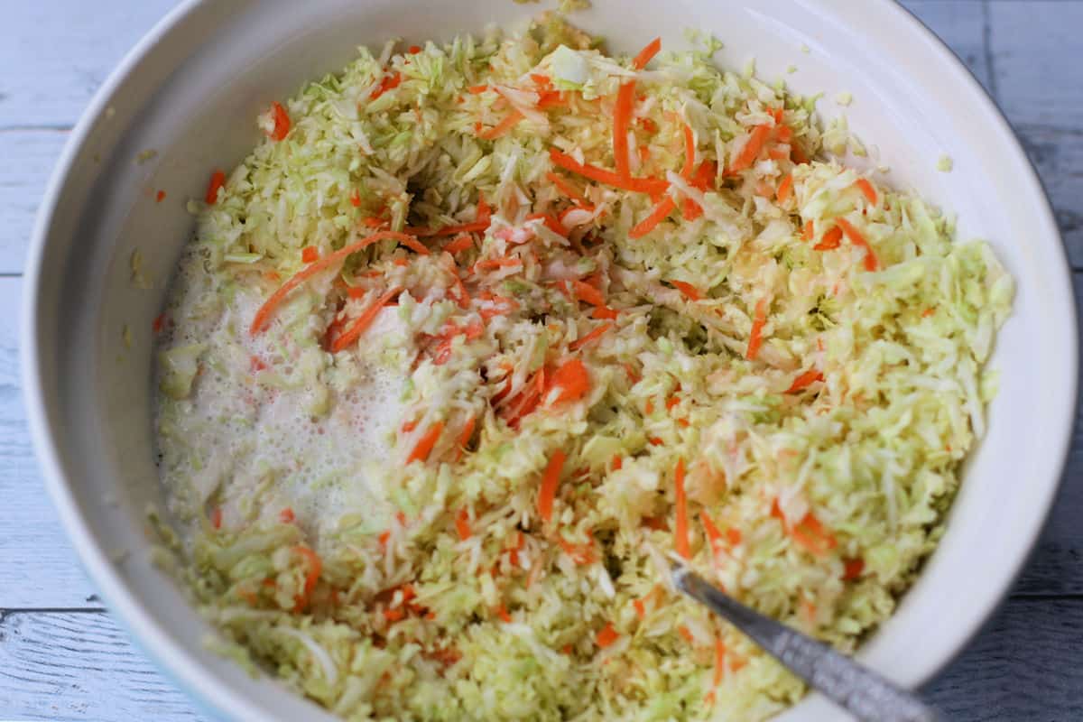 vegan coleslaw with dressing