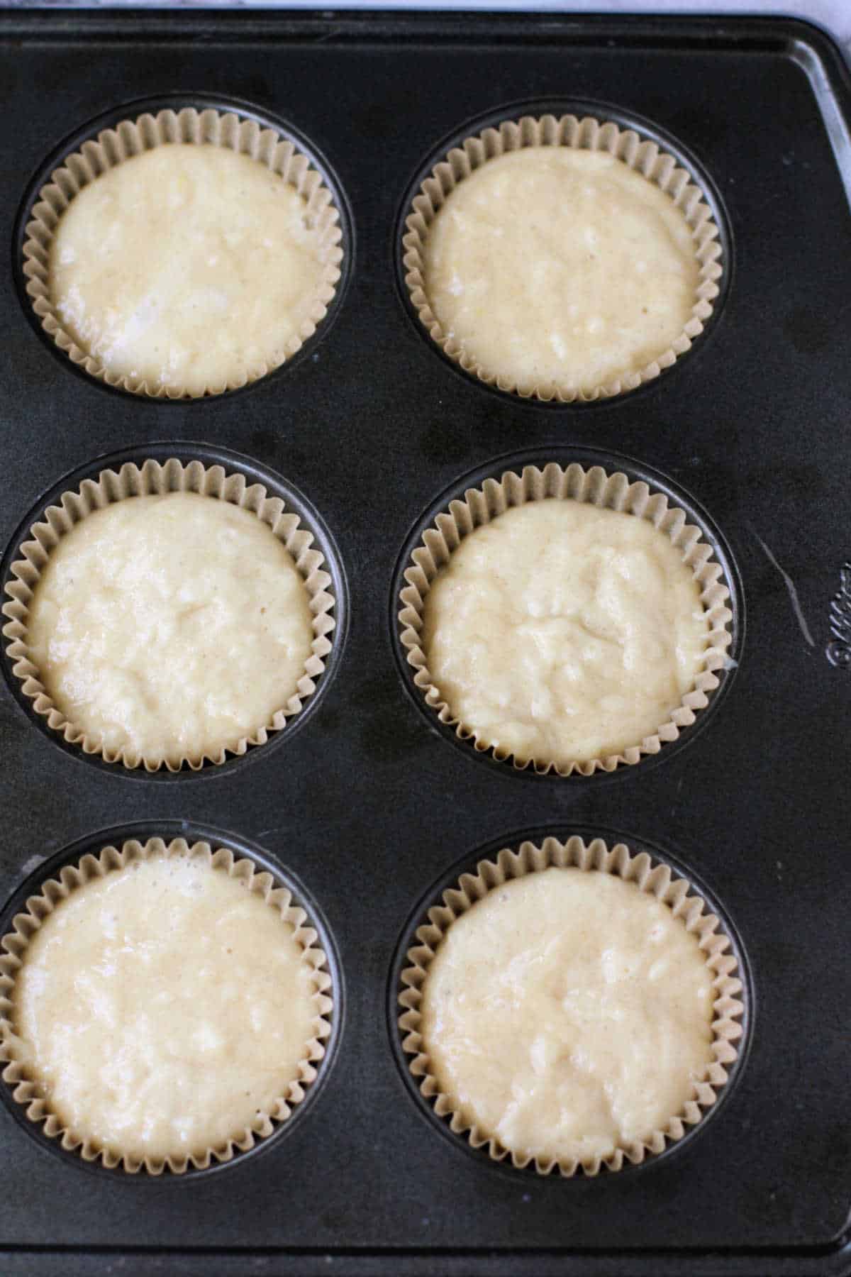 vegan lemon cupcakes before baking