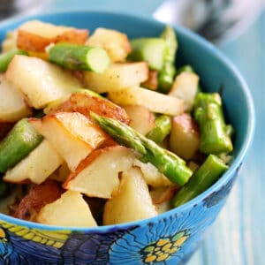 roasted potato salad with asparagus