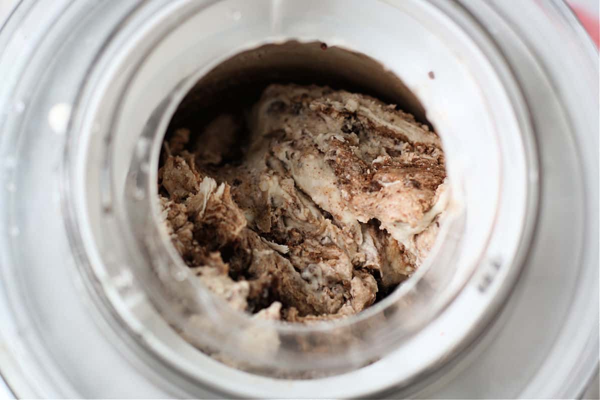 brownie batter ice cream after churning