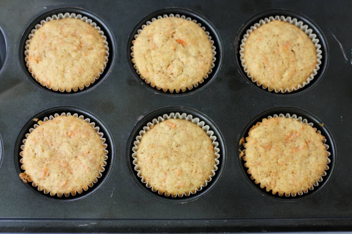 carrot muffins after baking