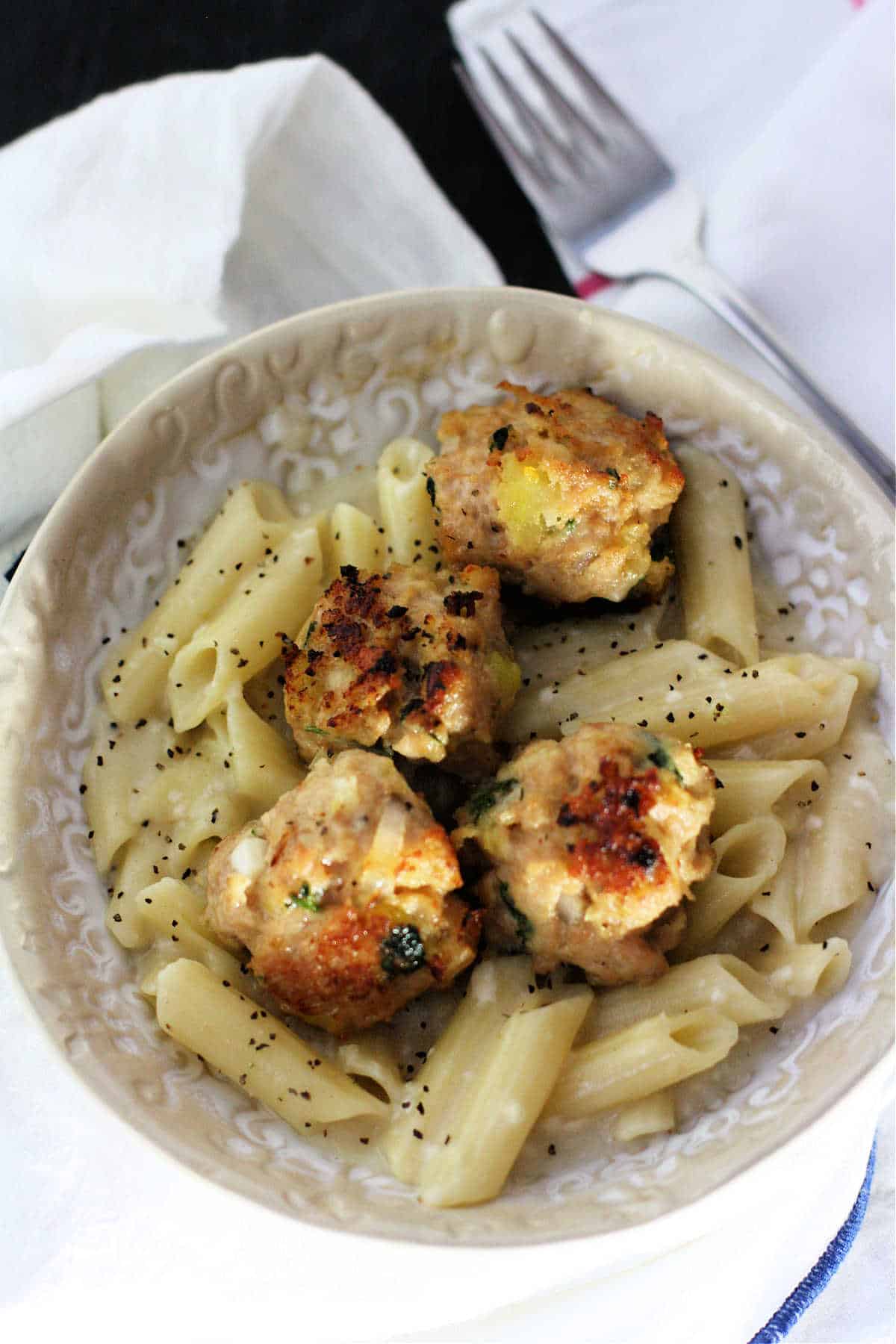 chicken meatballs with dairy free cream sauce