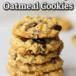 chocolate chip oatmeal cookies with coconut flakes