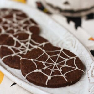 chocolate spiderweb gluten free sugar cookies