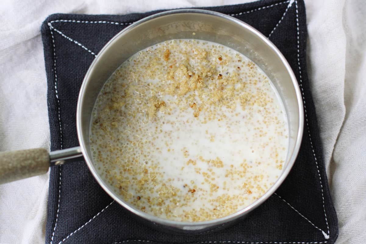 cooked quinoa with non dairy milk