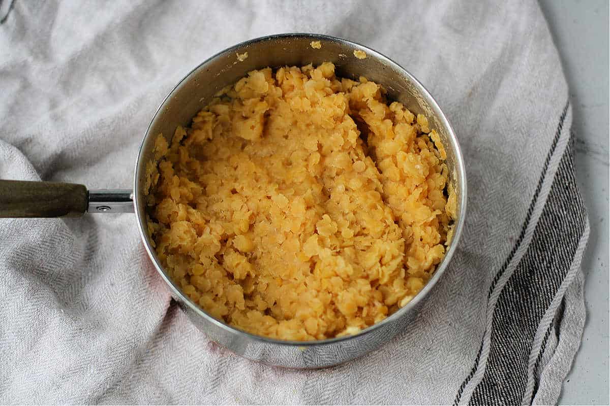cooked red lentils