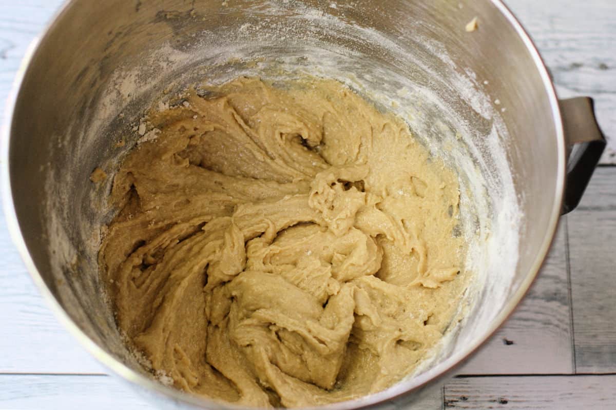 cookie dough after adding flour