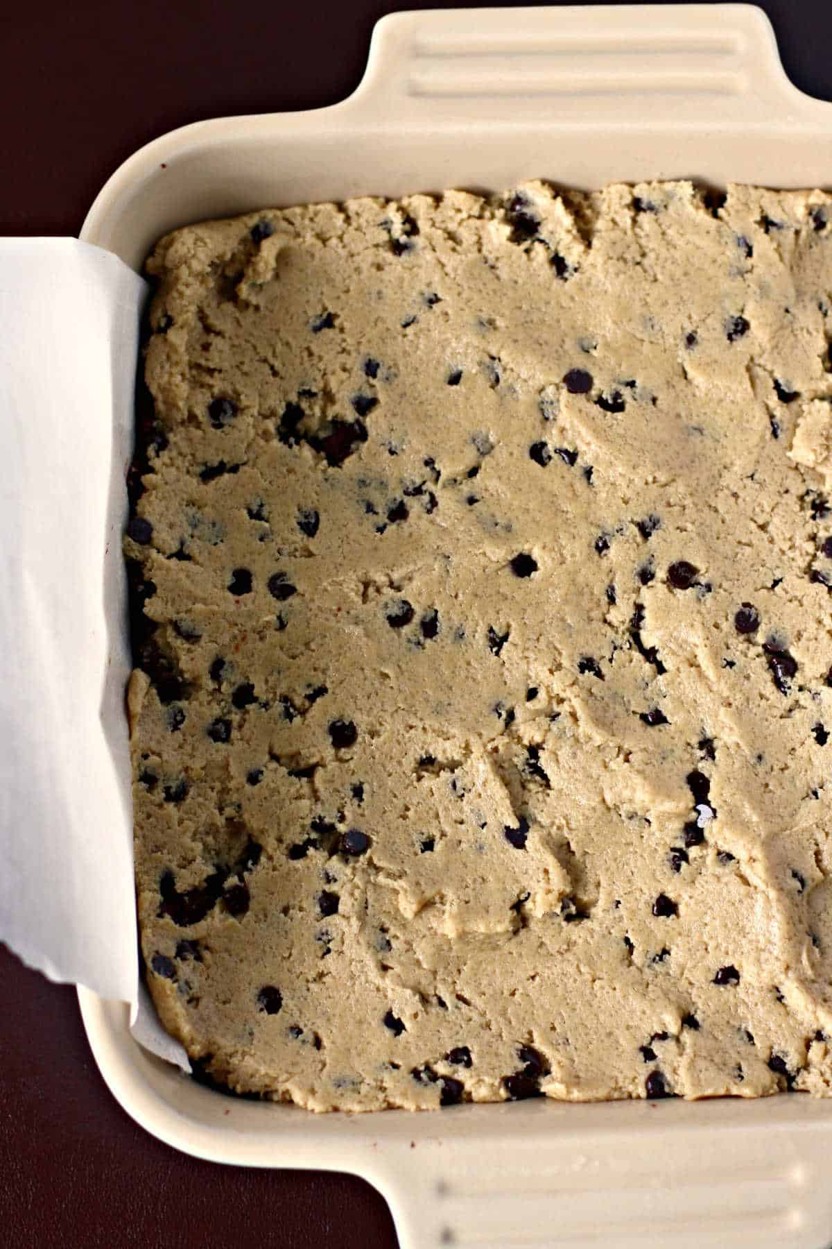 cookie dough in pan
