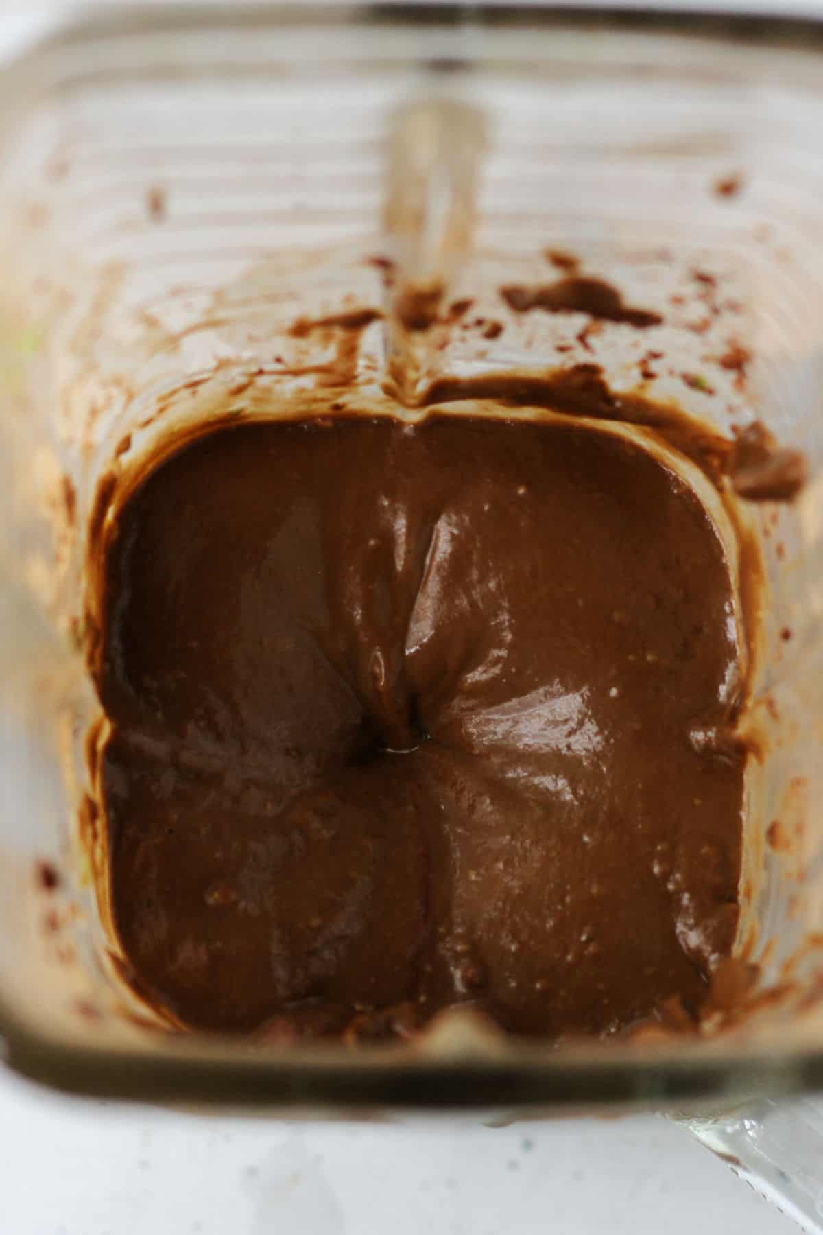 creamy dairy free chocolate avocado pudding in blender