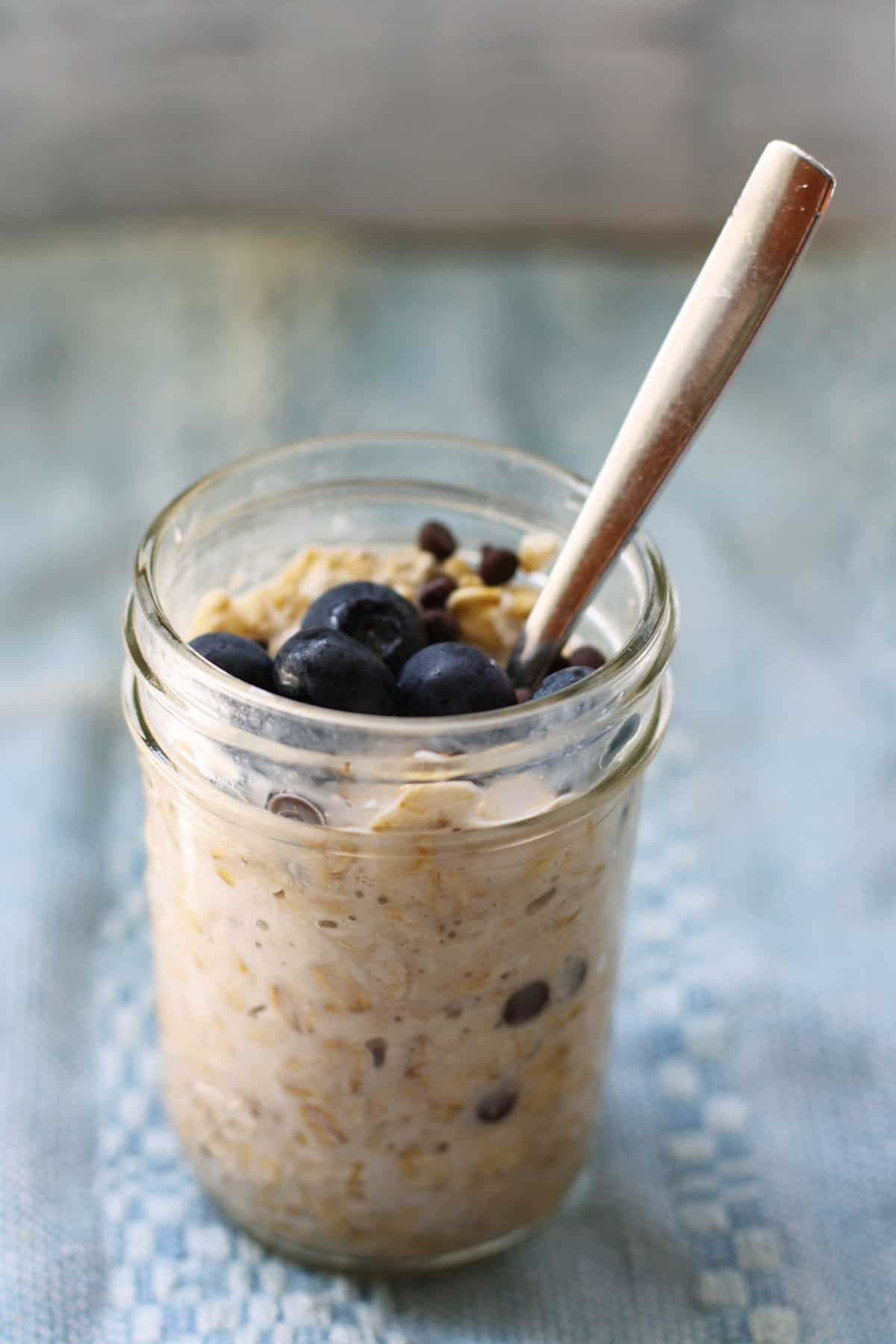 dairy free overnight oats with chocolate chips