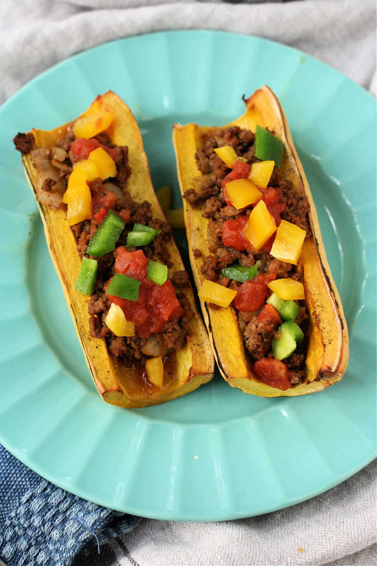 delicata squash with beef taco meat