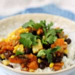 easy veggie bowls with beans corn and sweet potatoes