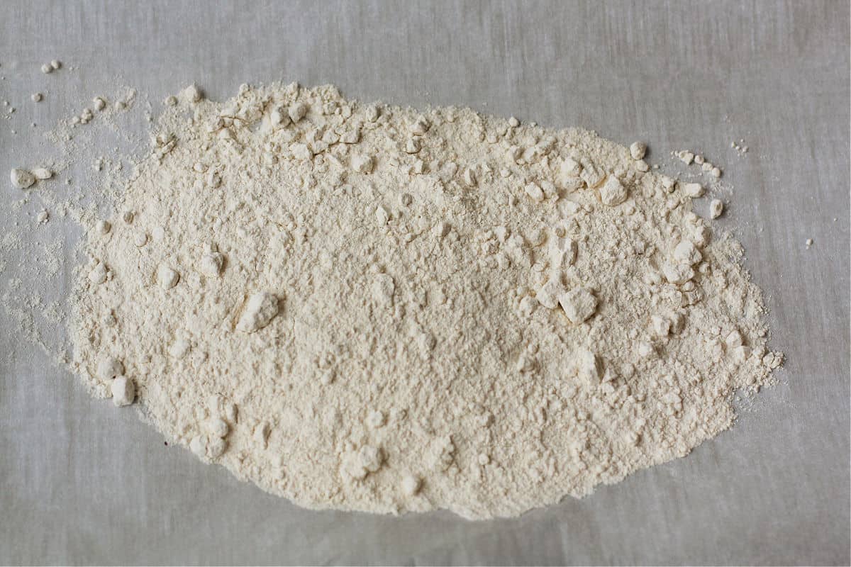 flour on a baking sheet