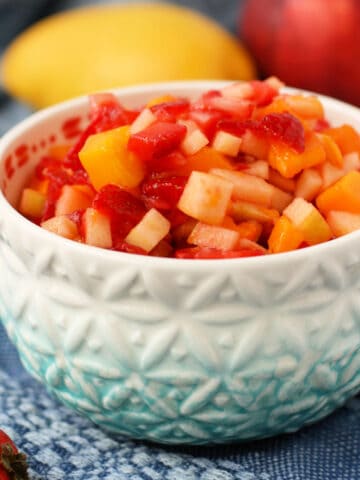 fruit salsa with strawberries and mango