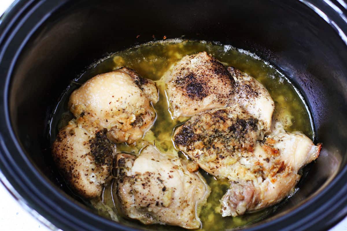 garlic chicken cooked in slow cooker