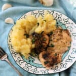 garlic chicken with mashed potatoes