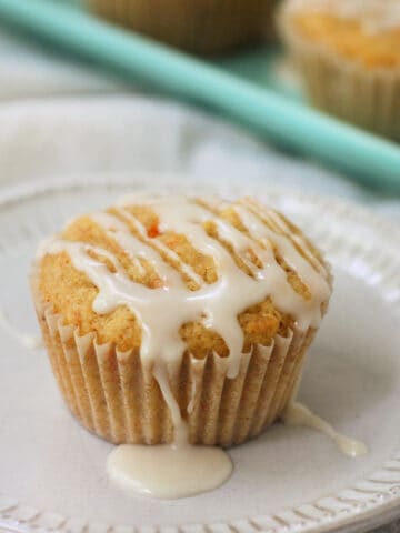 glazed vegan carrot cake muffins