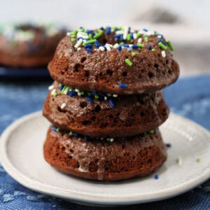 glazed vegan chocolate donuts