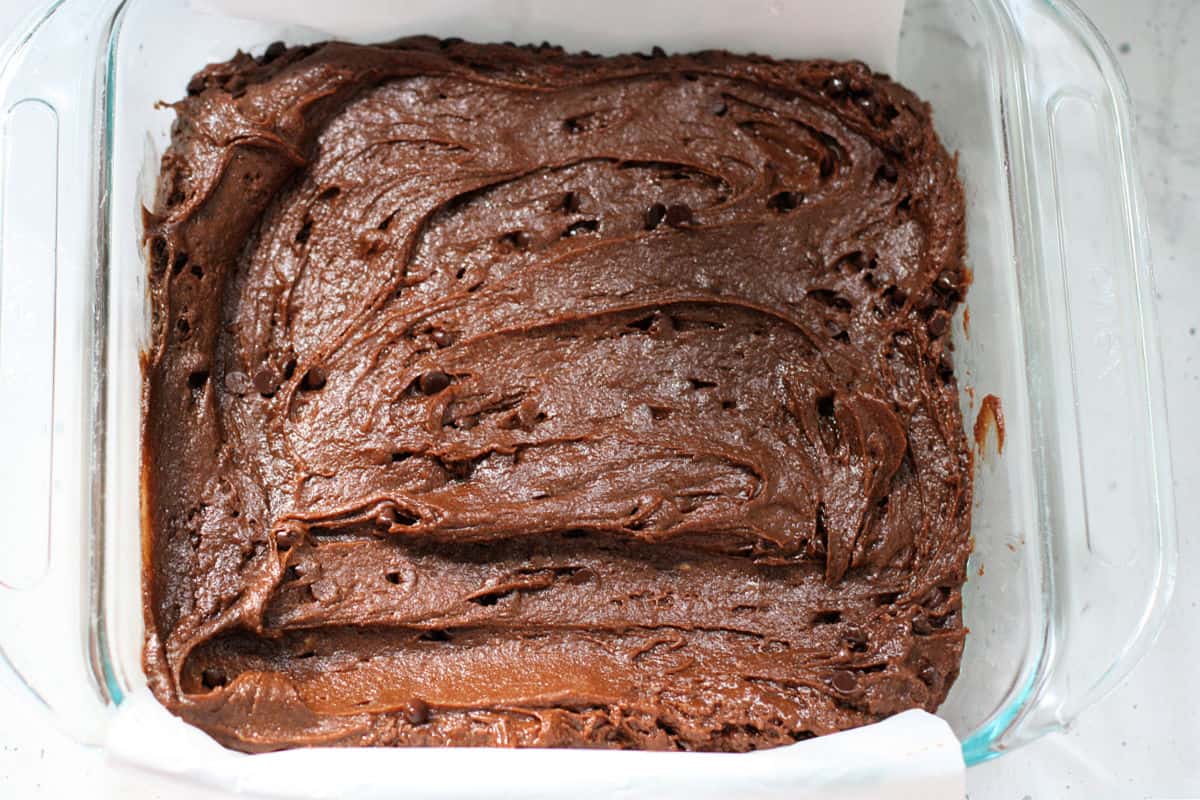 gluten free chocolate cake before baking