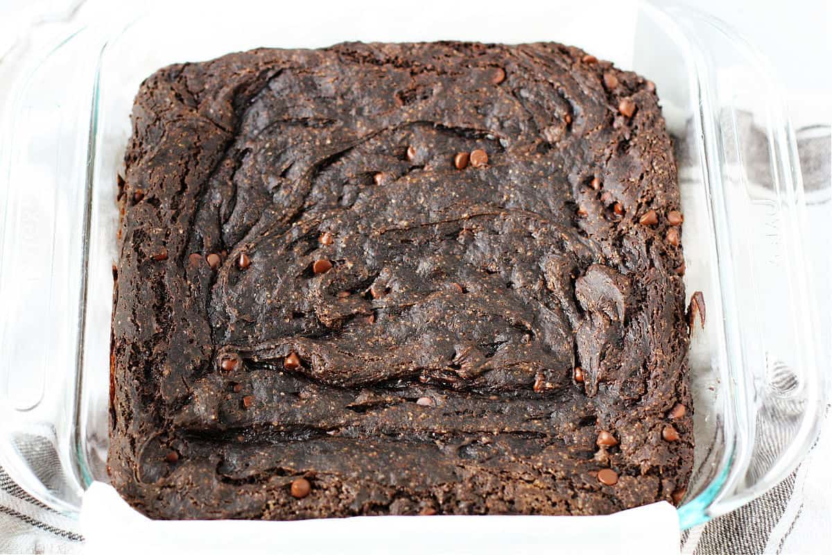gluten free vegan chocolate cake after baking