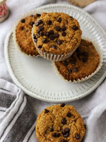 gluten free vegan chocolate chip pumpkin muffins