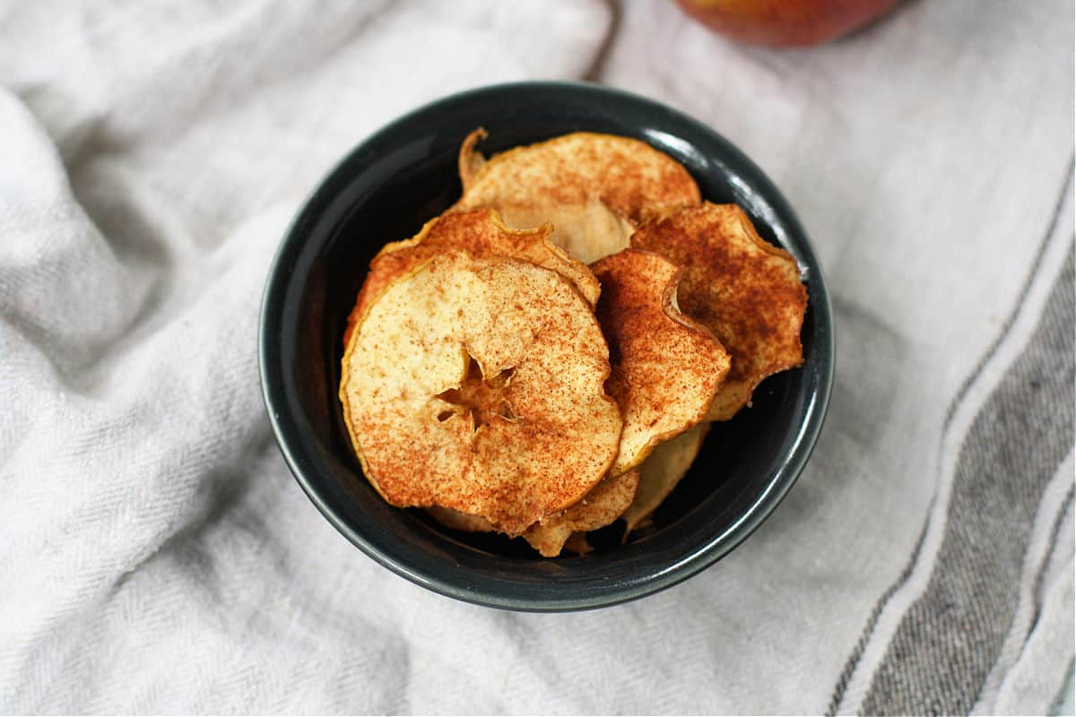 homemade apple chips after baking