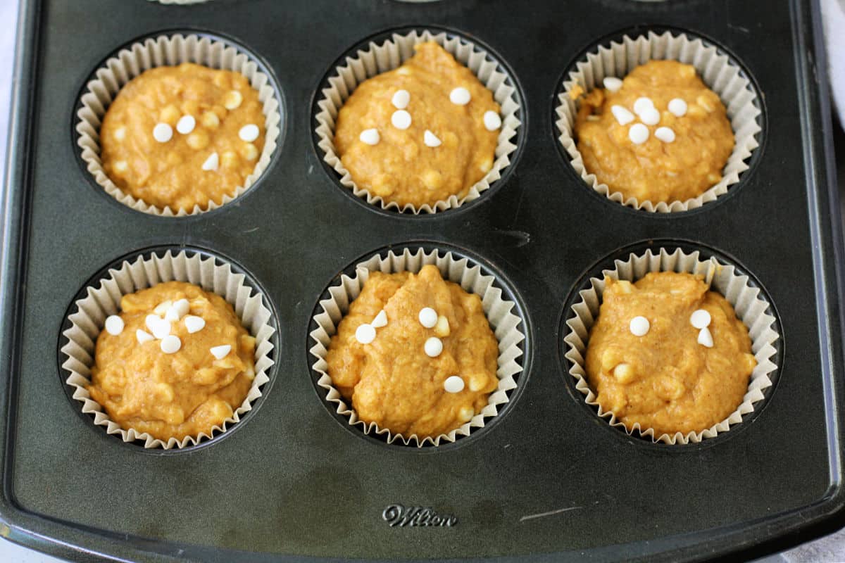pumpkin muffins before baking
