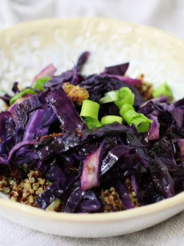 roasted red cabbage and quinoa
