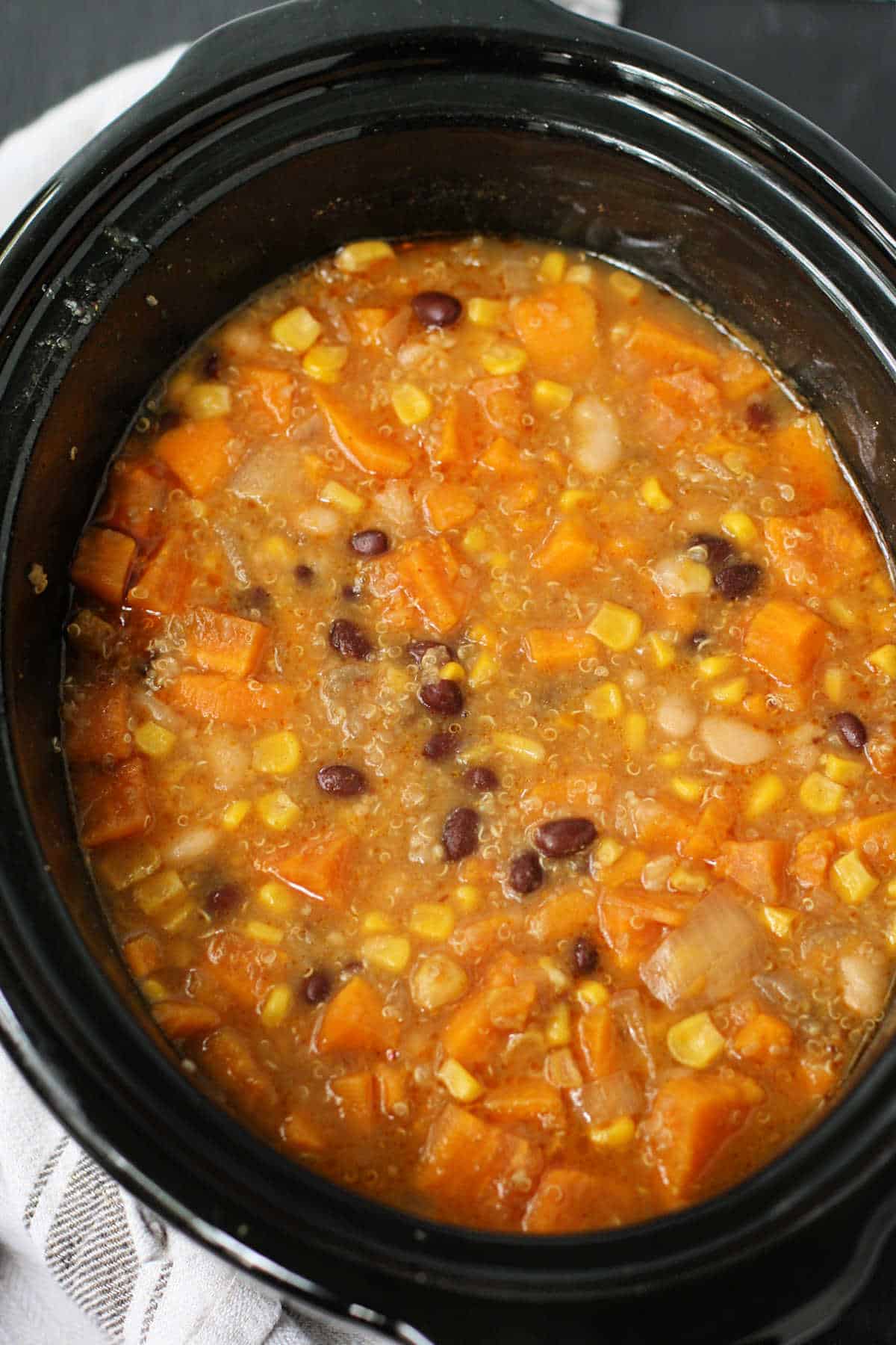 sweet potato chili in the crock pot