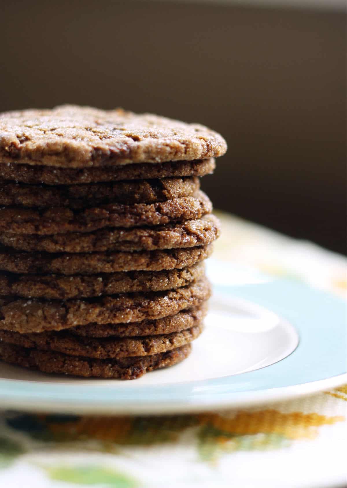 stack of vegan molasses cookies