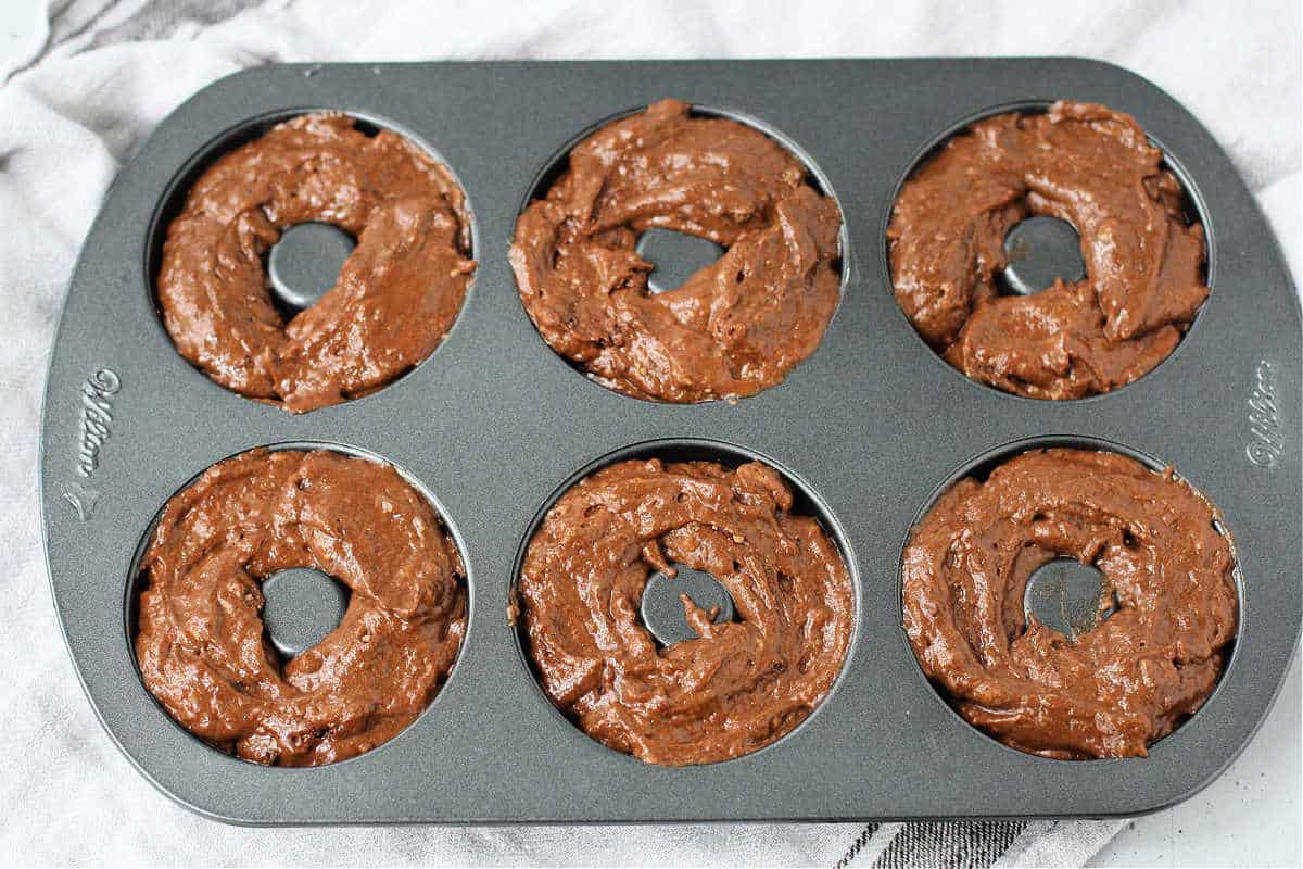 vegan chocolate donuts before baking