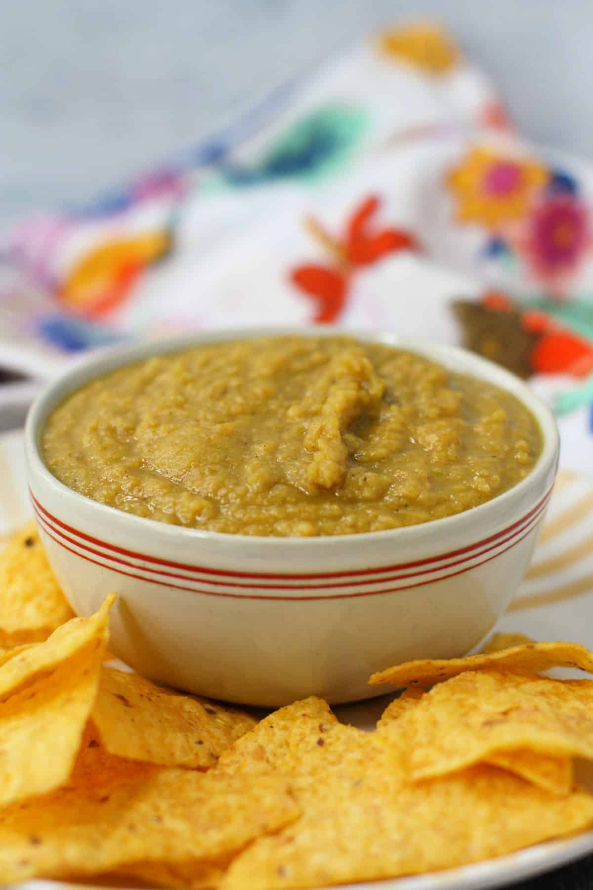 vegan curried lentil dip in a bowl
