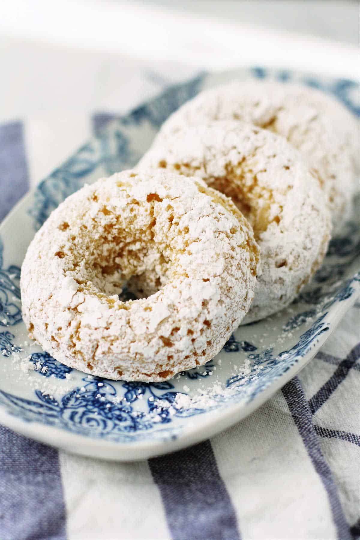 vegan donuts with powdered sugar