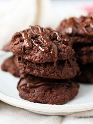 vegan double chocolate brownie cookies