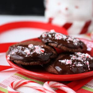 chocolate peppermint gluten free chocolate shortbread cookies