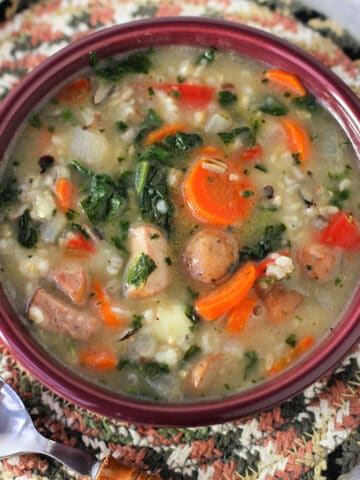 slow cooker sausage wild rice soup