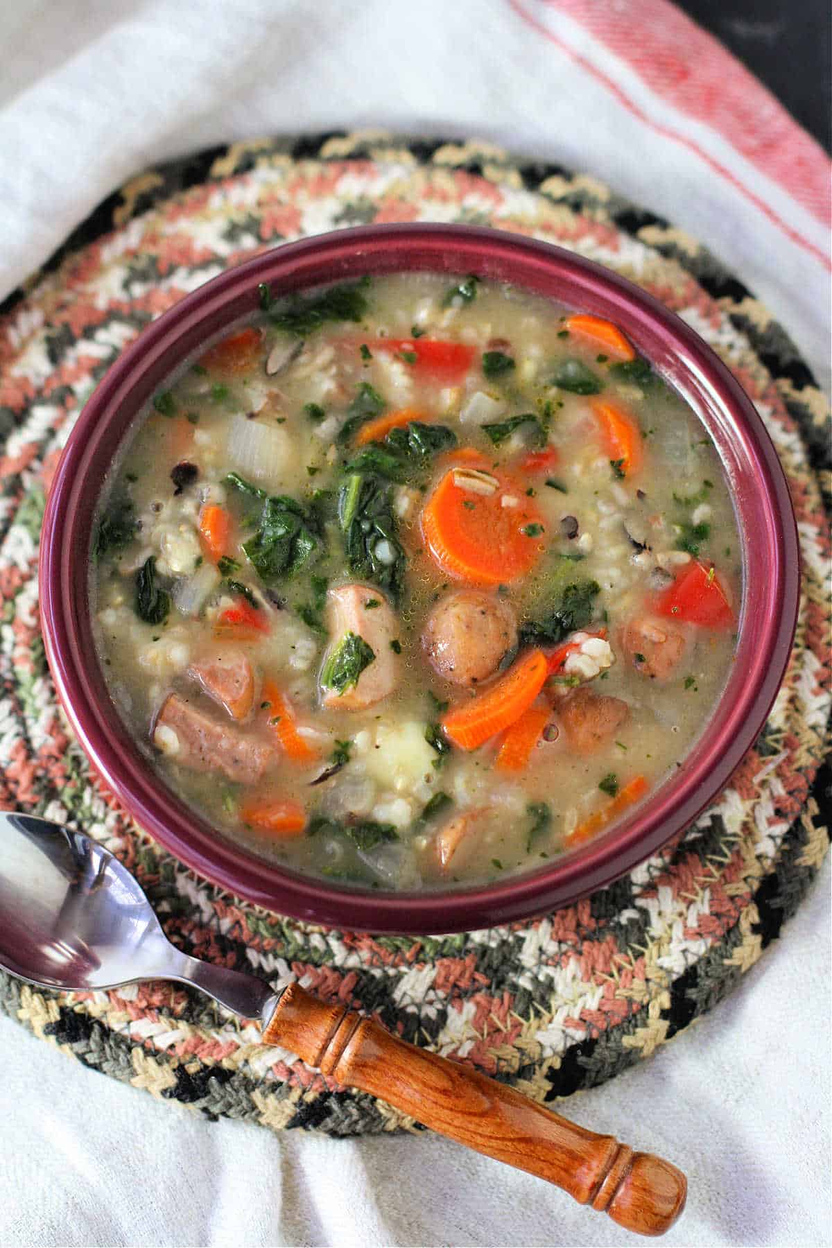 slow cooker wild rice sausage soup