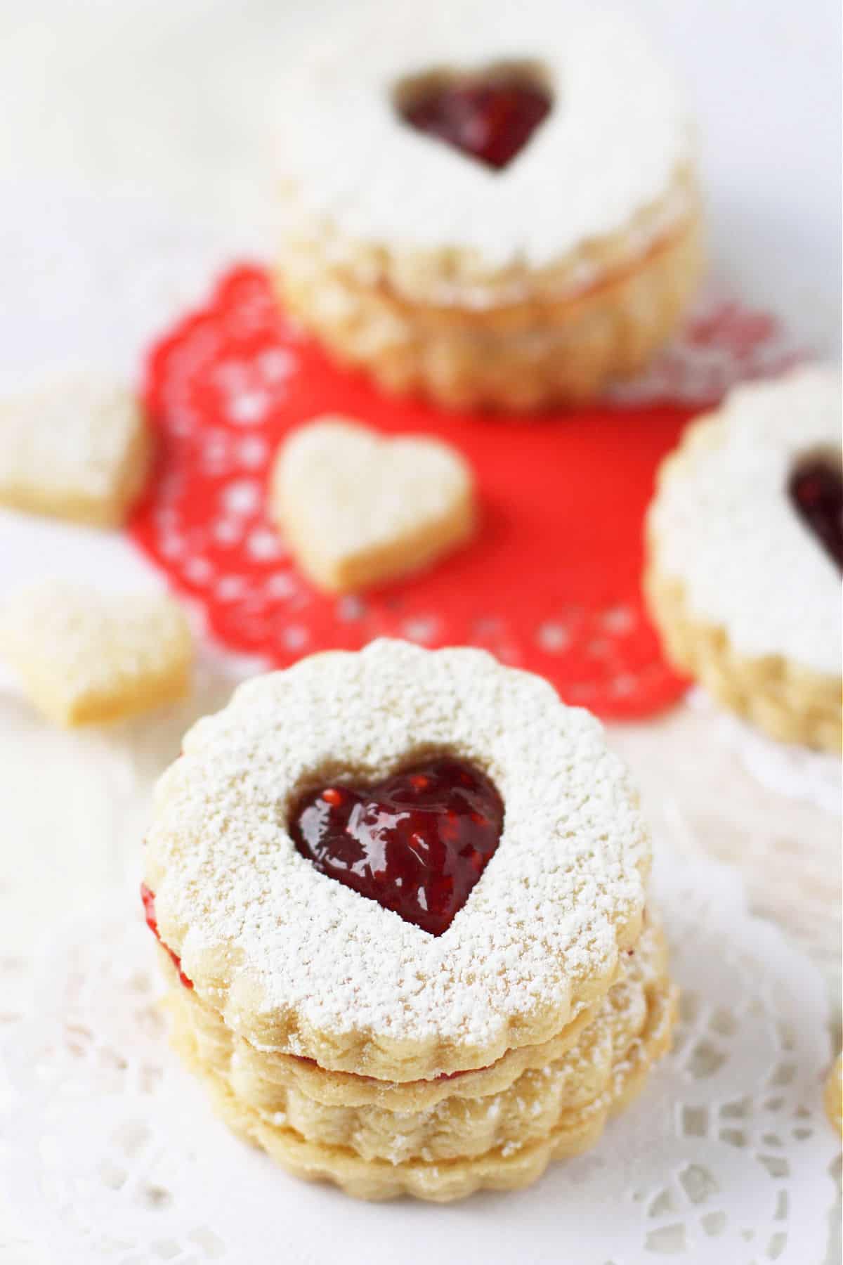 gluten free linzer cookies with raspberry jam