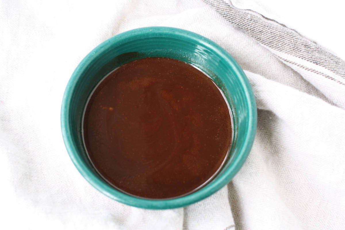 melted chocolate in bowl
