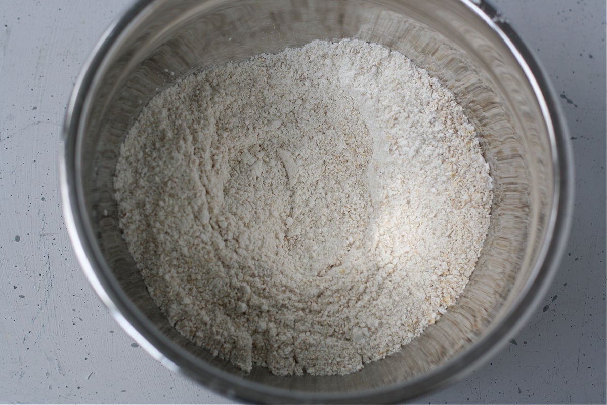 gluten free oat flour and other dry ingredients
