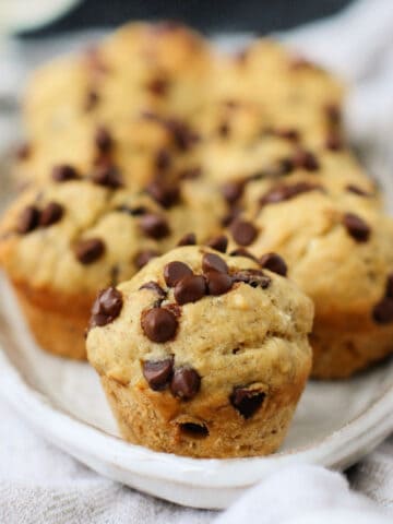 nut free vegan banana chocolate chip mini muffins