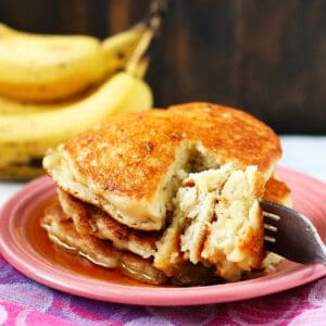 The Fluffiest Vegan Banana Pancakes.