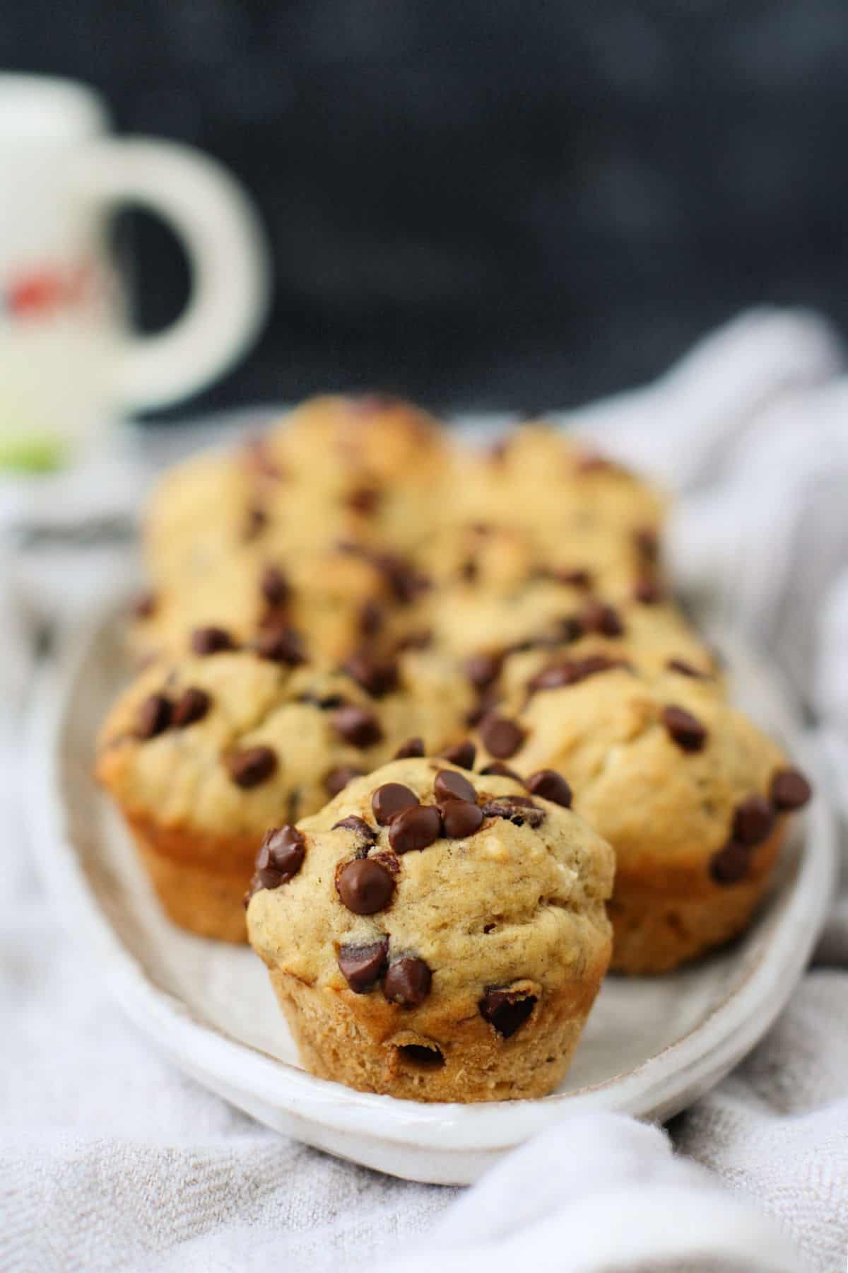 vegan banana chocolate chip mini muffins