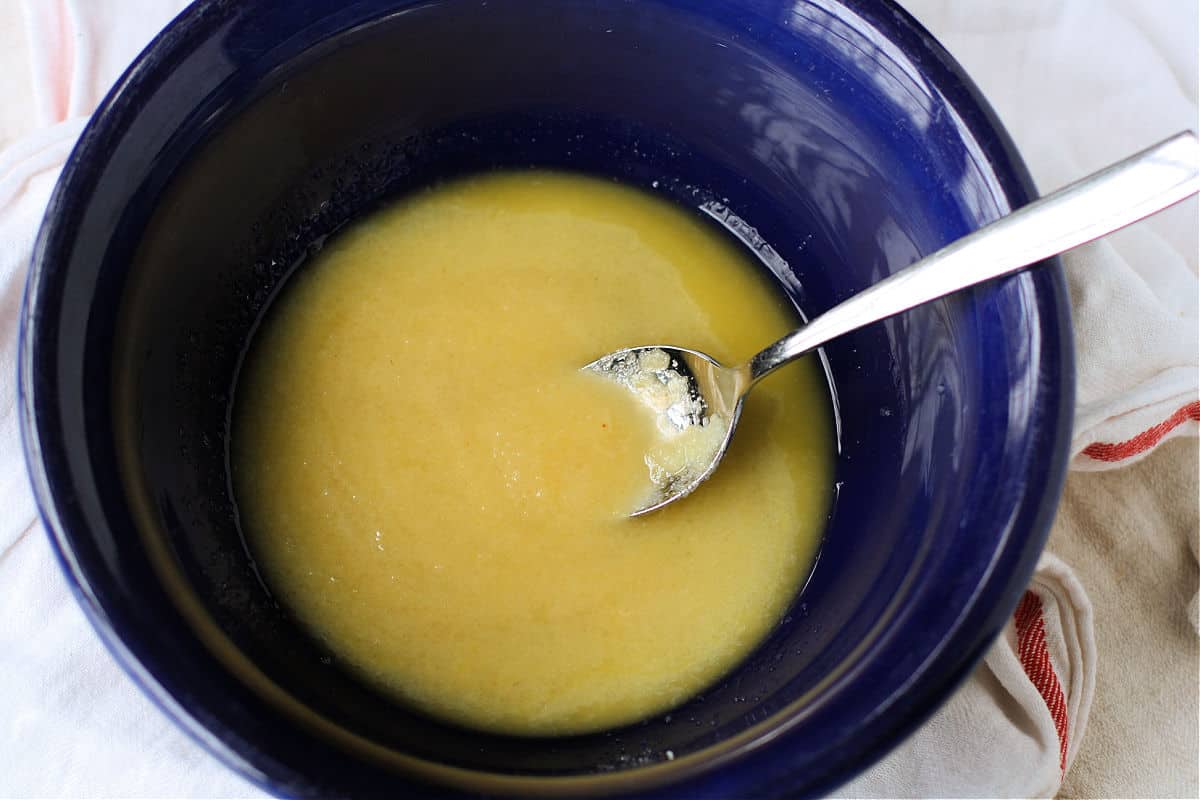 melted vegan buttery spread applesauce and sugar